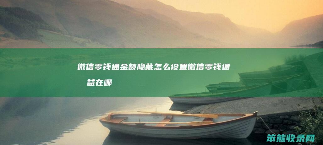 微信零钱通金额隐藏怎么设置 微信零钱通收益在哪里