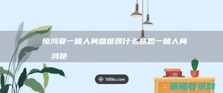 惊鸿宴一睹人间盛世颜什么意思（一睹人间惊鸿艳）