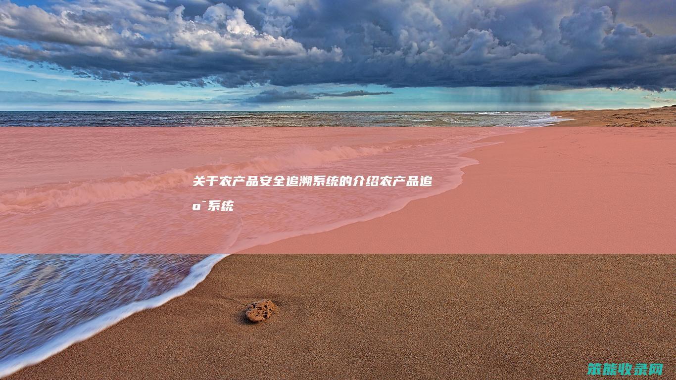 关于农产品安全追溯系统的介绍（农产品追溯系统流程图）