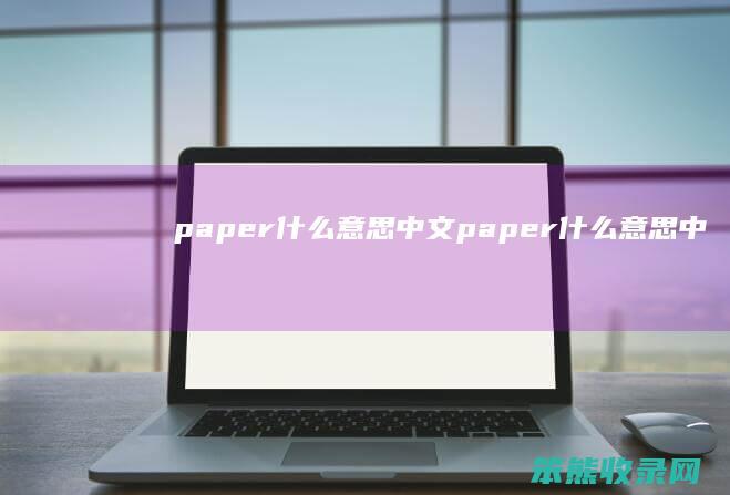paper什么意思中文（paper什么意思中文翻译成）