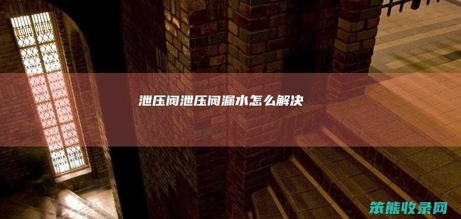 泄压阀（泄压阀漏水怎么解决）