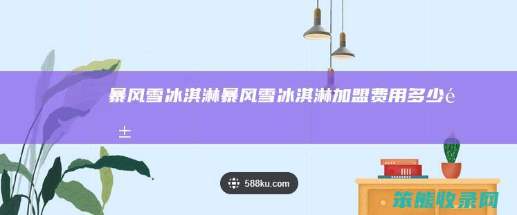 暴风雪冰淇淋（暴风雪冰淇淋加盟费用多少钱）