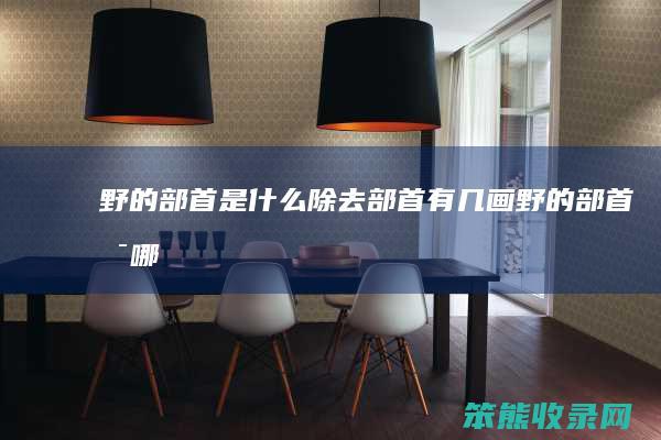 野的部首是什么,除去部首有几画（野的部首是哪个）