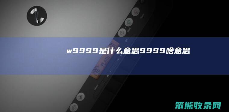 w9999是什么意思（9999啥意思）