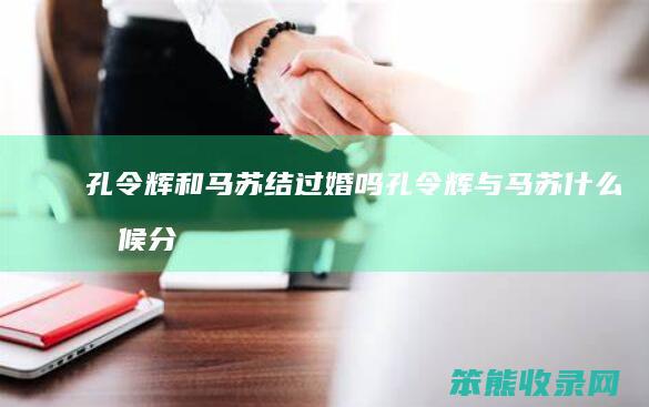 孔令辉和马苏结过婚吗（孔令辉与马苏什么时候分手）