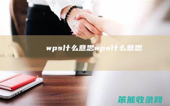 wps什么意思（wps什么意思）
