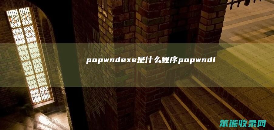 popwndexe是什么程序（popwndlog.exe）