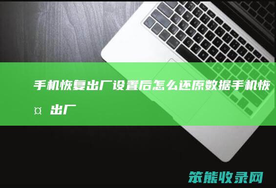 手机恢复出厂设置后怎么还原数据（手机恢复出厂设置后怎么还原数据图片）