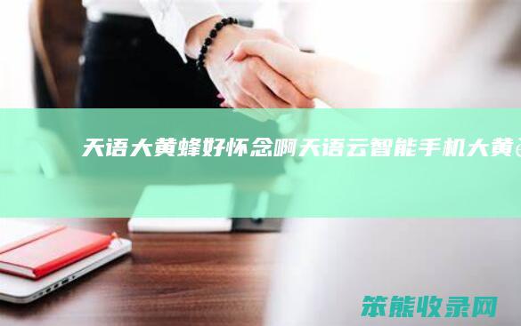 天语大黄蜂好怀念啊（天语云智能手机大黄蜂）