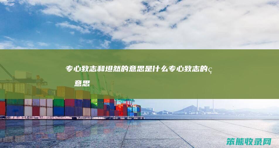 专心致志和坦然的意思是什么（专心致志的的意思）