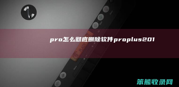 pro怎么彻底删除软件（proplus2019retail怎么删除）