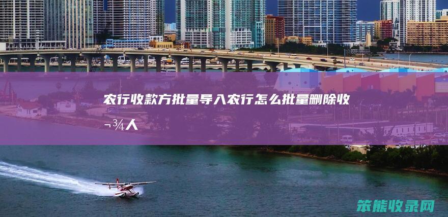 农行收款方批量导入（农行怎么批量删除收款人）