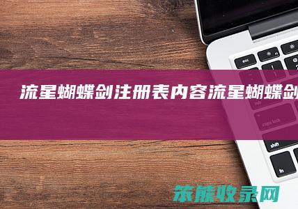流星蝴蝶剑注册表内容（流星蝴蝶剑怎么注册）