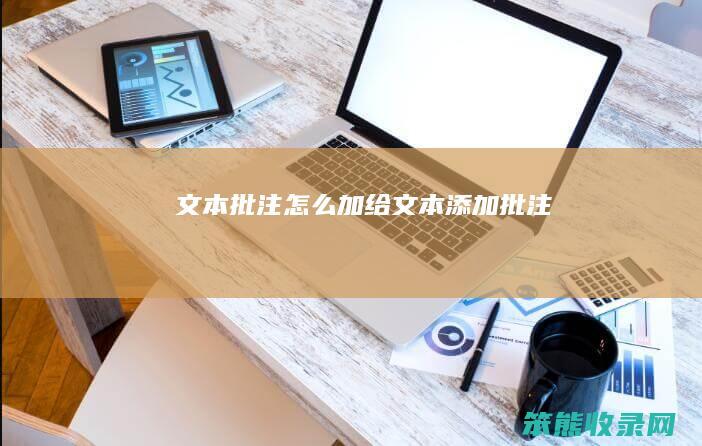 文本批注怎么加（给文本添加批注）