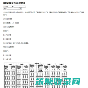 靠窗座位查询/火车座位分布图