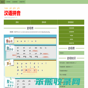 韵母表:声母表和韵母表